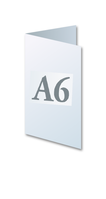 A6 4-sivuinen kortti pystymalli
